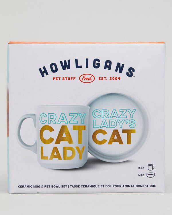 Get It Now Crazy Cat Bowl Set for Unisex