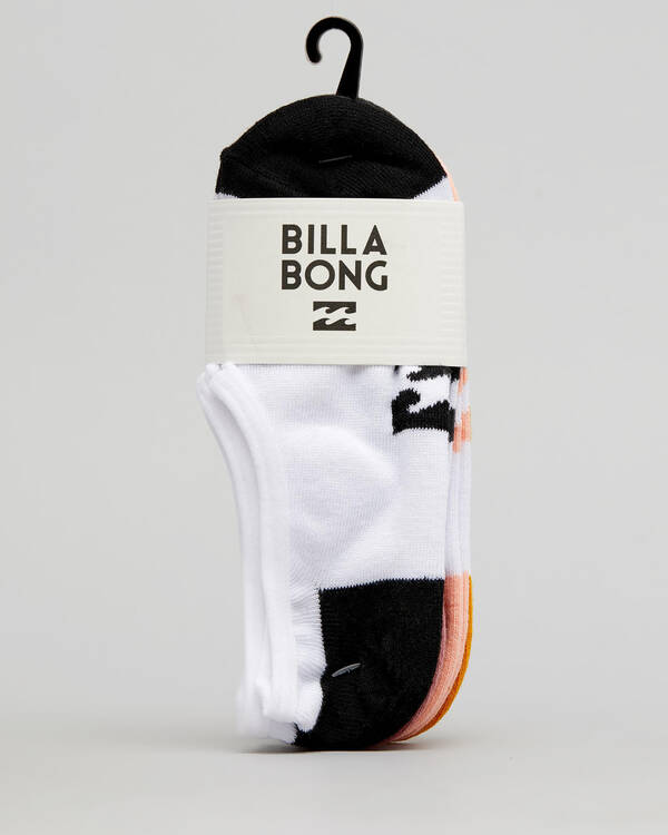 Billabong Womens Stacked Invisible Sock Pack for Womens