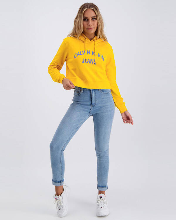 Calvin Klein Jeans Institutional Curved Hoodie for Womens