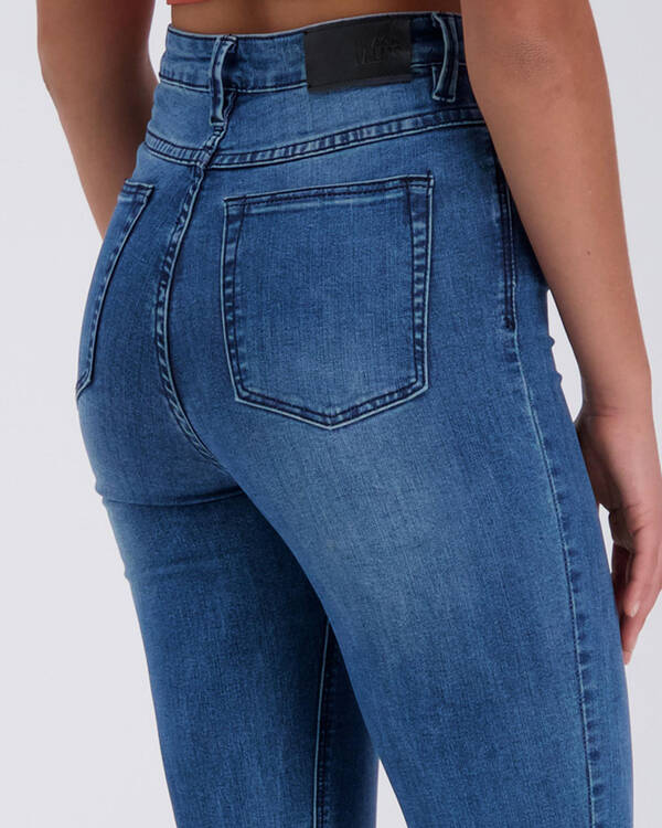 Black Palms High Skinny Jeans for Womens