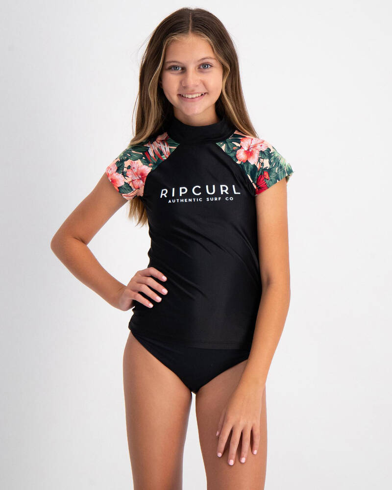Rip Curl Girls Breaker Cap Sleeve Rash Vest for Womens