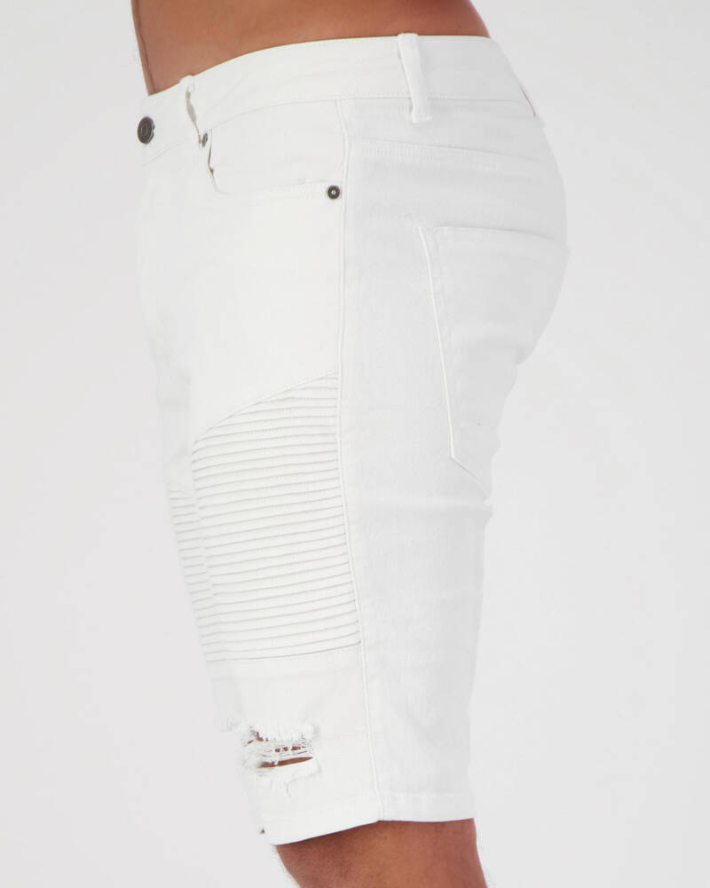 Lucid Grid Denim Shorts for Mens
