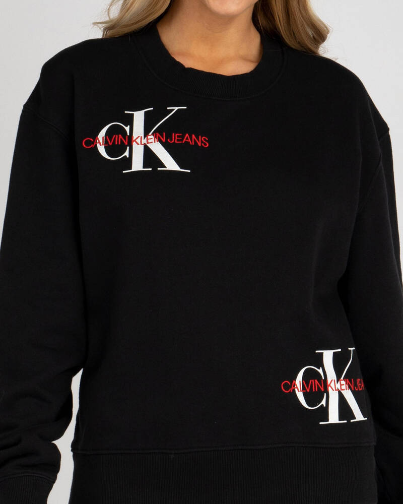 Calvin Klein Jeans Washed Monogram Sweatshirt for Womens