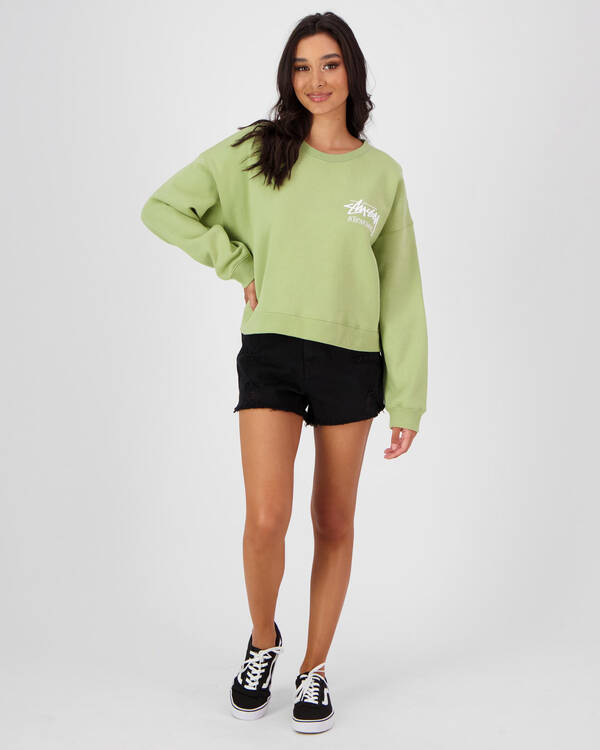Stussy Stock Crop Crew Sweatshirt for Womens