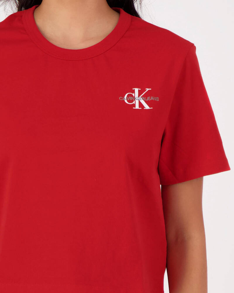 Calvin Klein Jeans Monogram Embroidery T-Shirt for Womens