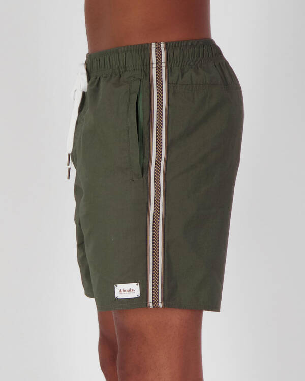 Afends Baywatch Down The Line Elastic Shorts for Mens
