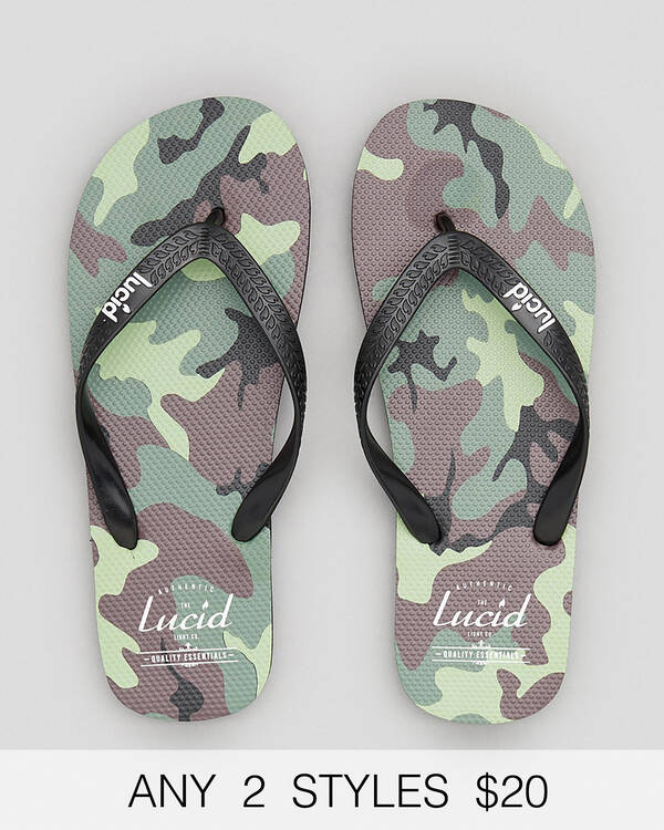Lucid Lucid Wedge Camo Thongs for Mens