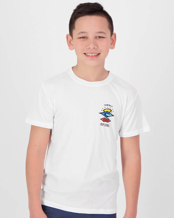Rip Curl Boys' Search Logo Short Sleeve Rash Vest for Mens