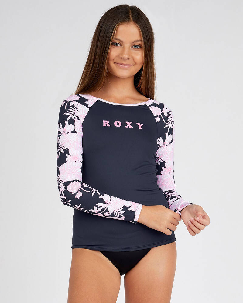 Roxy Girls Wild Flowers Long Sleeve Rash Vest for Womens