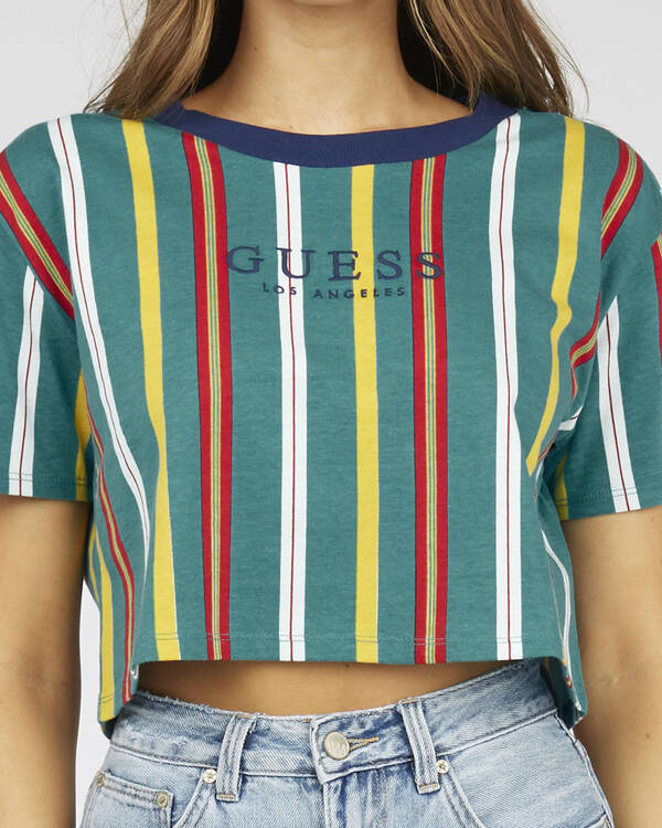 GUESS Jeans Go Teal Party T-Shirt for Womens