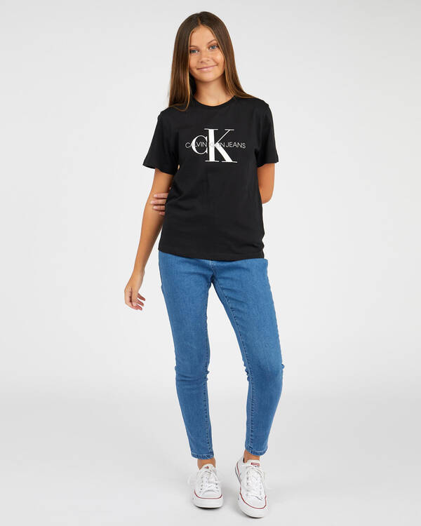 Calvin Klein Girls' Monogram Logo T-Shirt for Womens