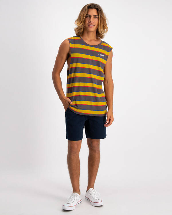 Silent Theory Flagged Stripe Muscle Tank for Mens