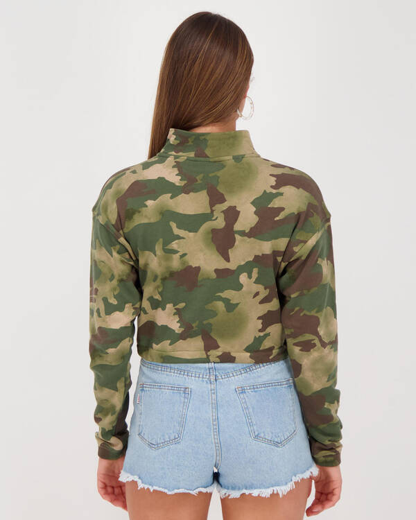 Adidas Half Zip Camo Sweatshirt for Womens