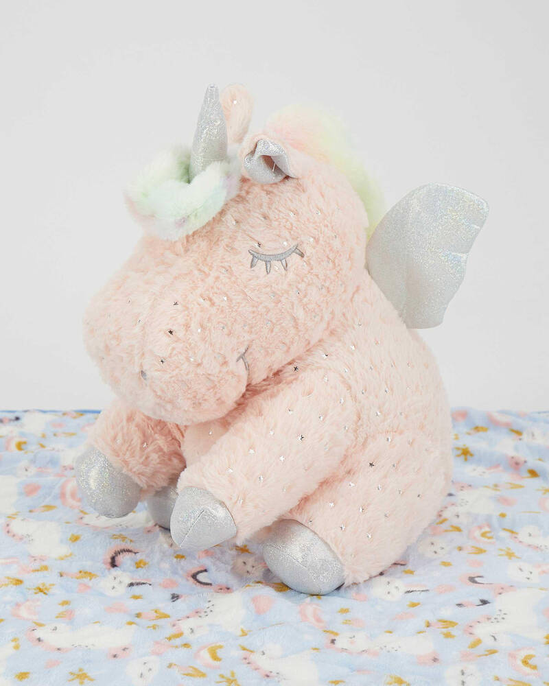 Mooloola Coco Unicorn Star Plush with Internal Blanket for Womens