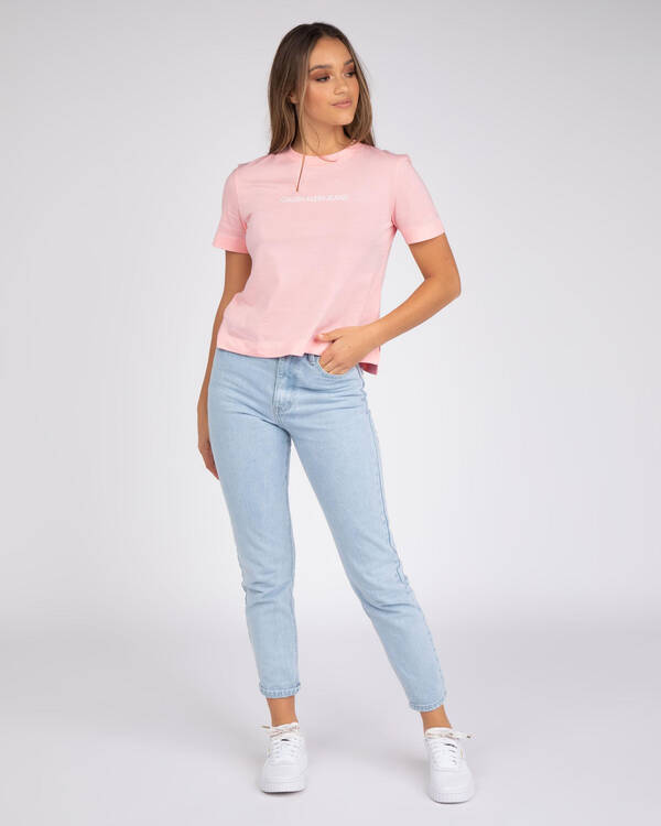 Calvin Klein Jeans Shrunken Institutional T-Shirt for Womens