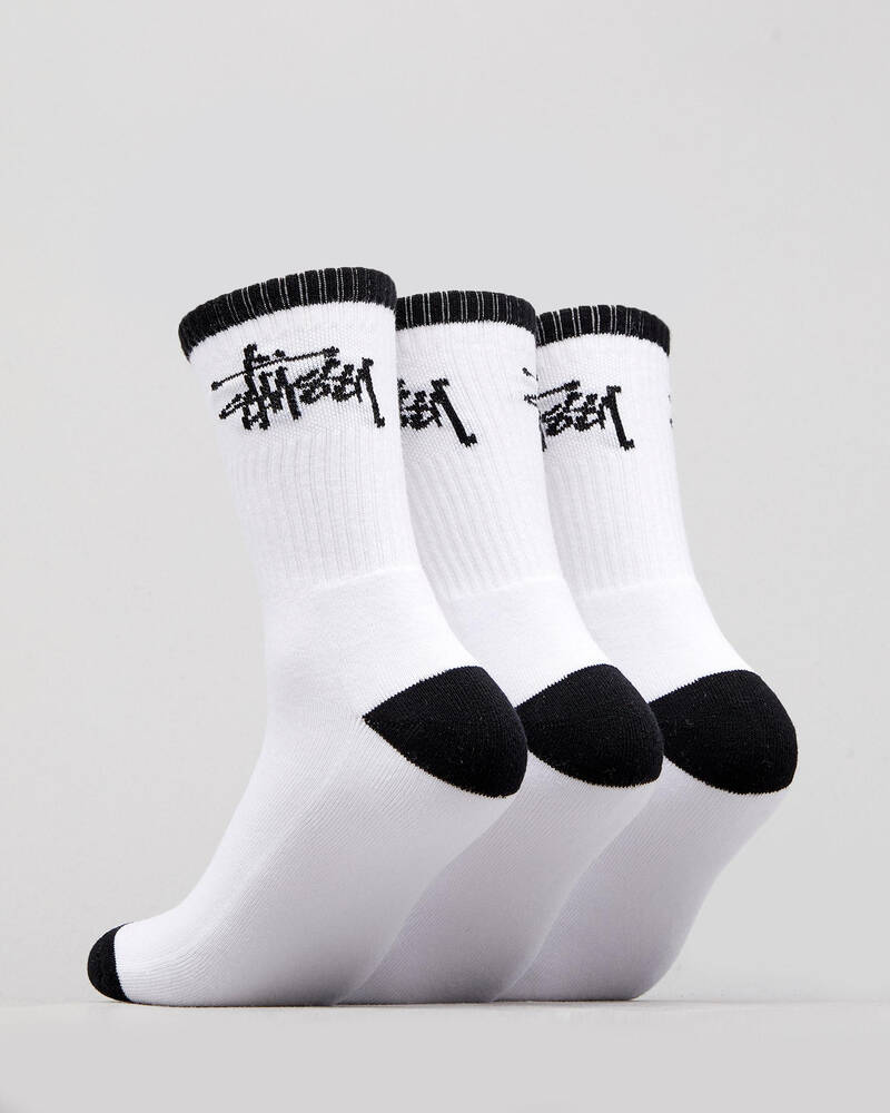Stussy Graffiti 3 Pack Crew Socks for Mens