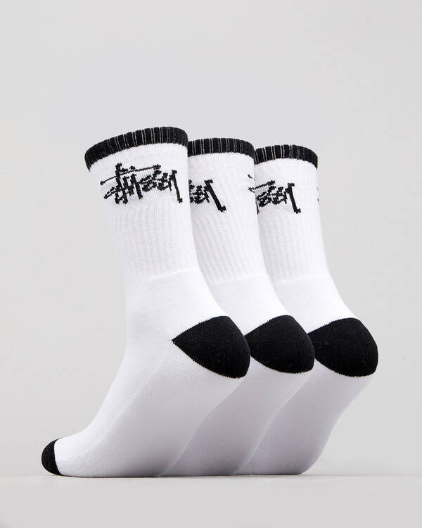 Stussy Graffiti 3 Pack Crew Socks for Mens
