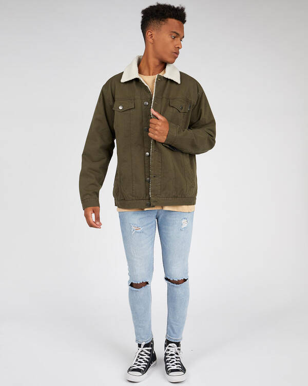 Rusty Throne Sherpa Trucker Jacket for Mens