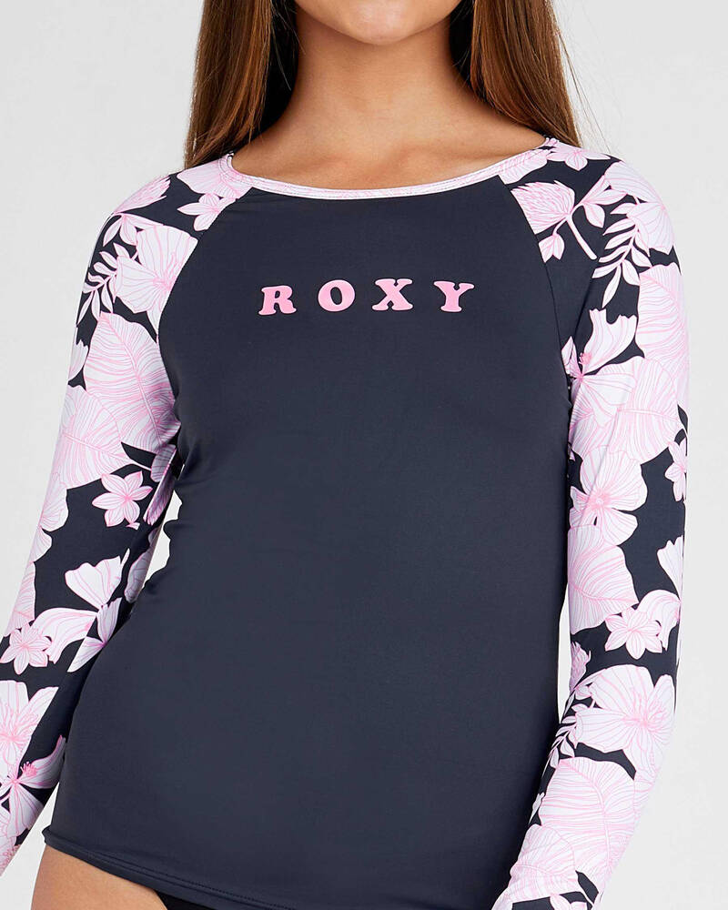 Roxy Girls Wild Flowers Long Sleeve Rash Vest for Womens