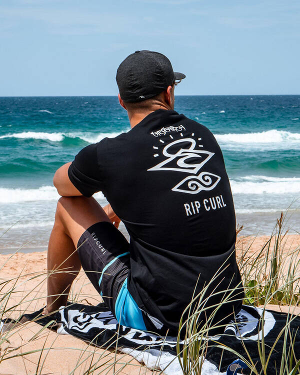 Rip Curl Search Logo SS Rash Vest for Mens