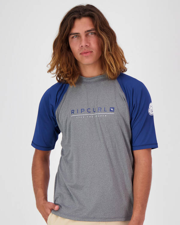 Rip Curl Shockwave Short Sleeve Rash Vest for Mens