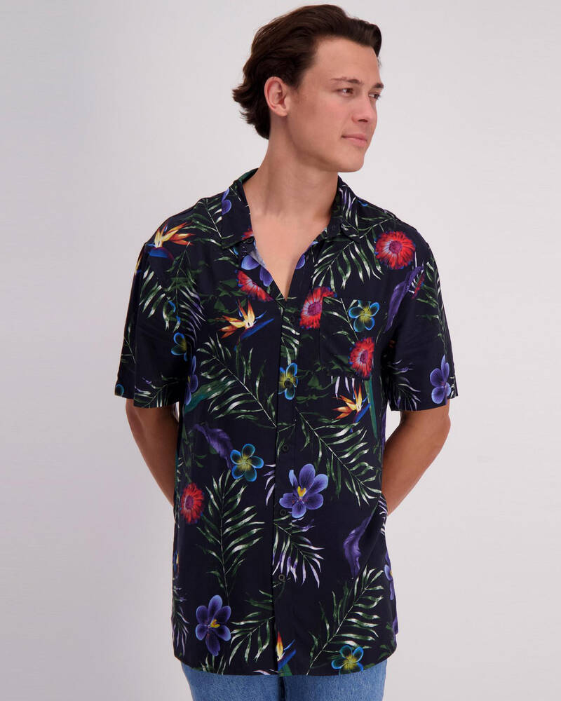 Skylark Plum Short Sleeve Shirt for Mens