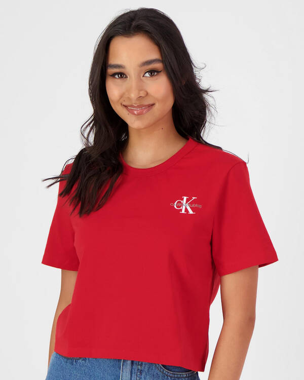Calvin Klein Jeans Monogram Embroidery T-Shirt for Womens