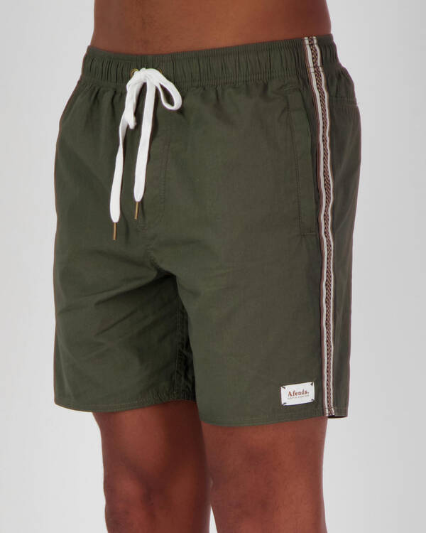 Afends Baywatch Down The Line Elastic Shorts for Mens