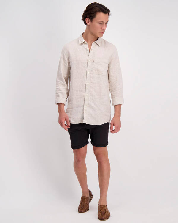 Academy Brand Hampton Linen Long Sleeve Shirt for Mens