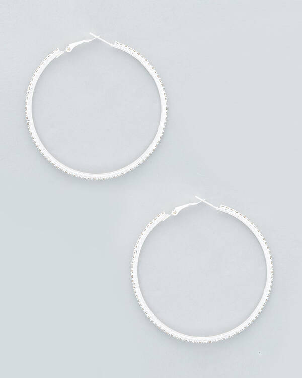 Karyn In LA Diamante Hoop Earrings for Womens