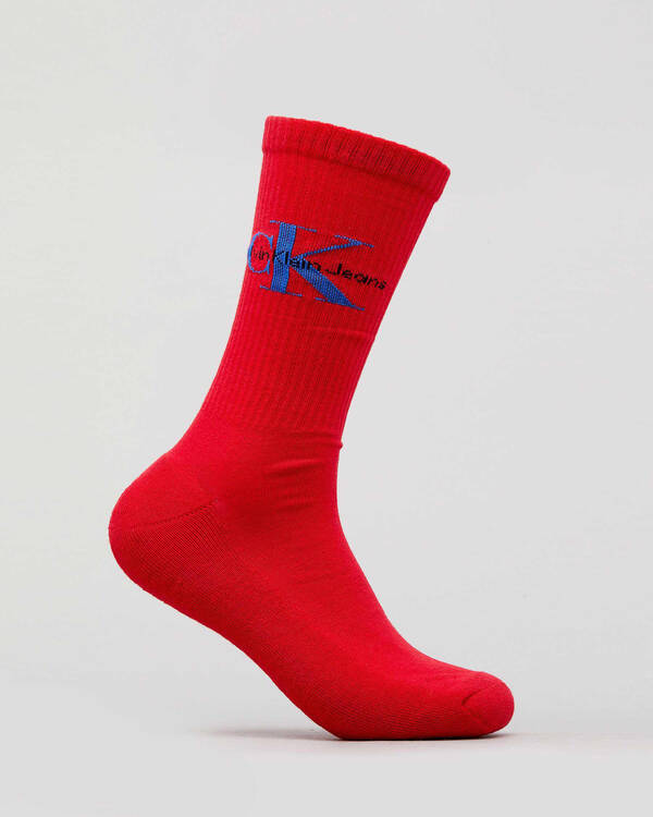 Calvin Klein Logo Rib Crew Socks for Mens