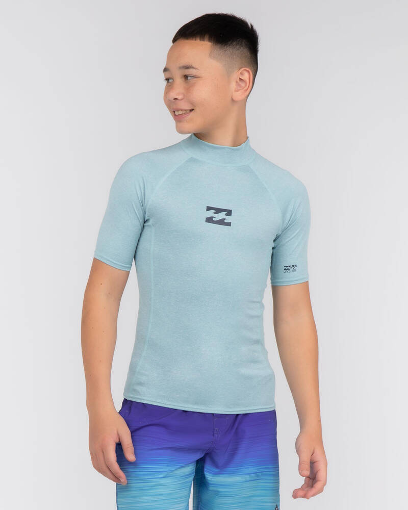 Billabong Boys' All Day Wave Performance Fit Short Sleeve Rash Vest for Mens