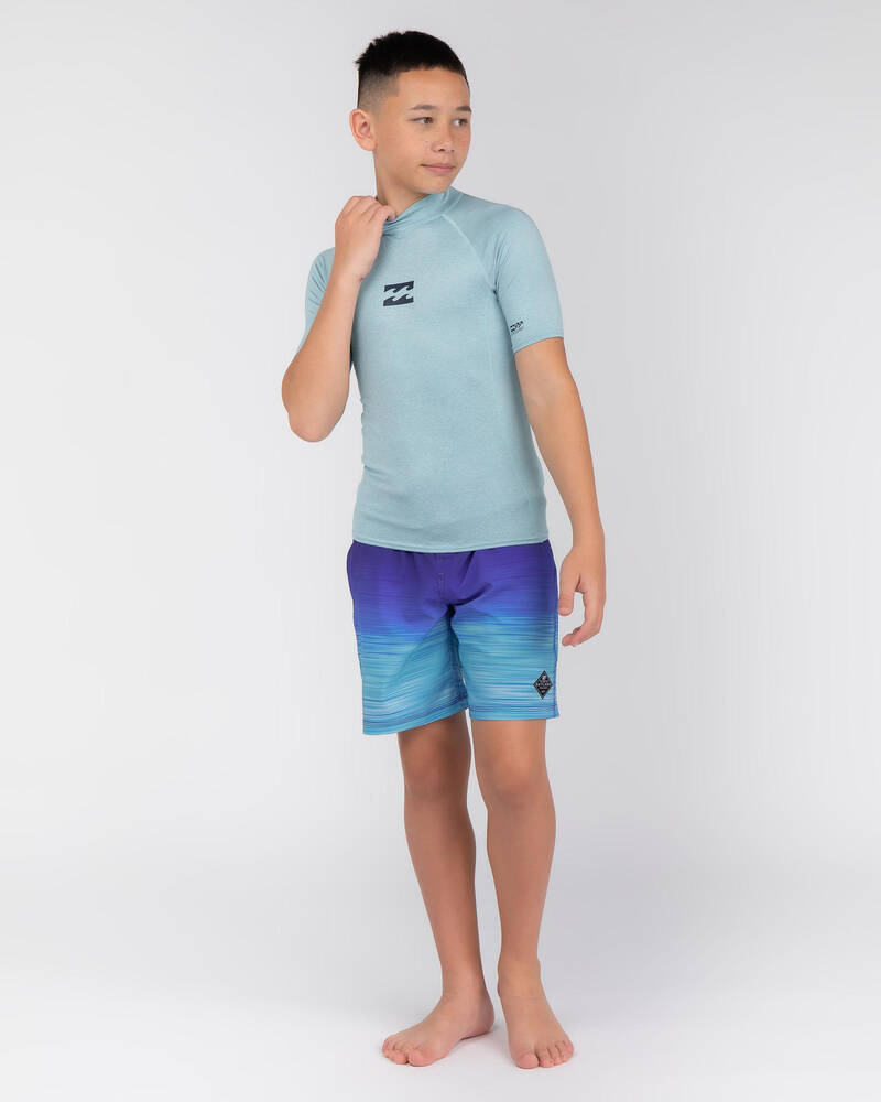 Billabong Boys' All Day Wave Performance Fit Short Sleeve Rash Vest for Mens