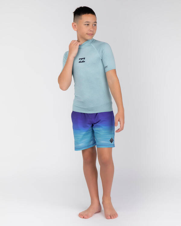 Billabong Boys' All Day Wave Performance Fit Short Sleeve Rash Vest for Mens