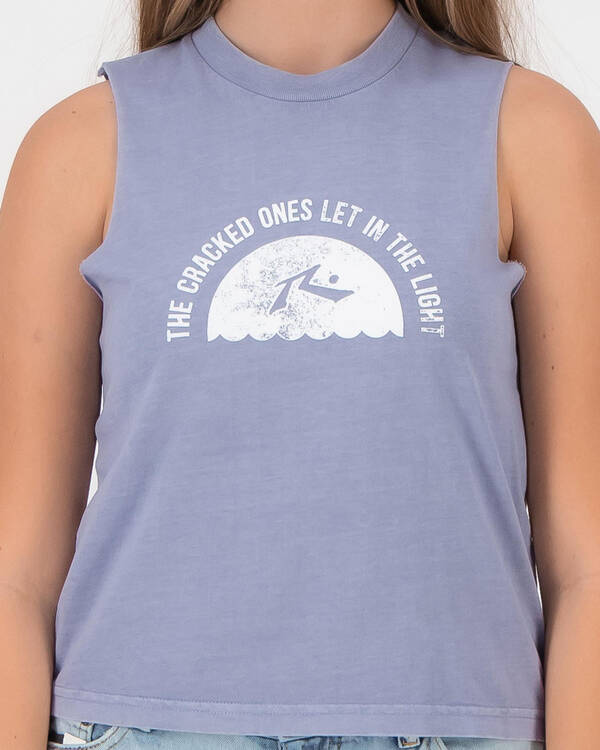 Rusty Girls' Sunlit Tie Front Muscle Tank Top for Womens