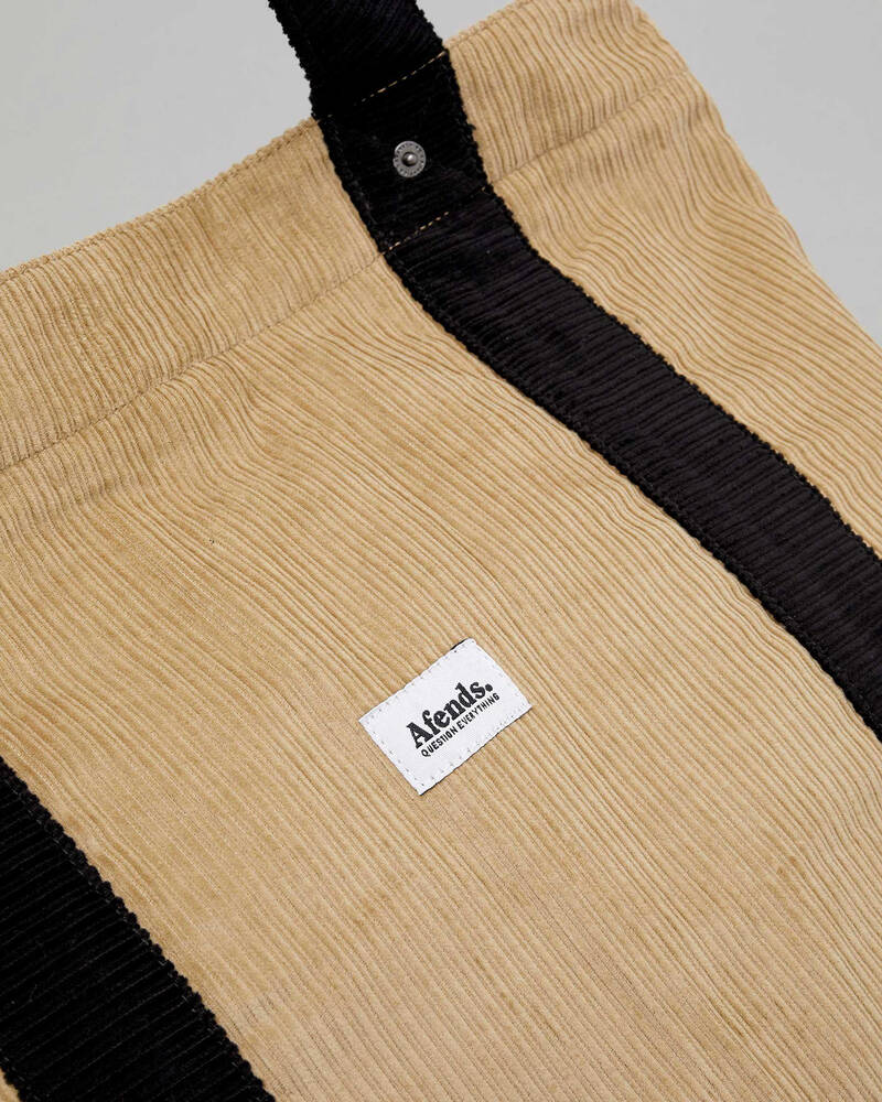 Afends Killer Wale Corduroy Tote Bag for Mens