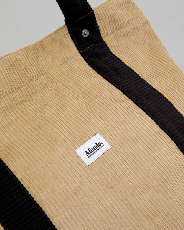 Afends Killer Wale Corduroy Tote Bag for Mens
