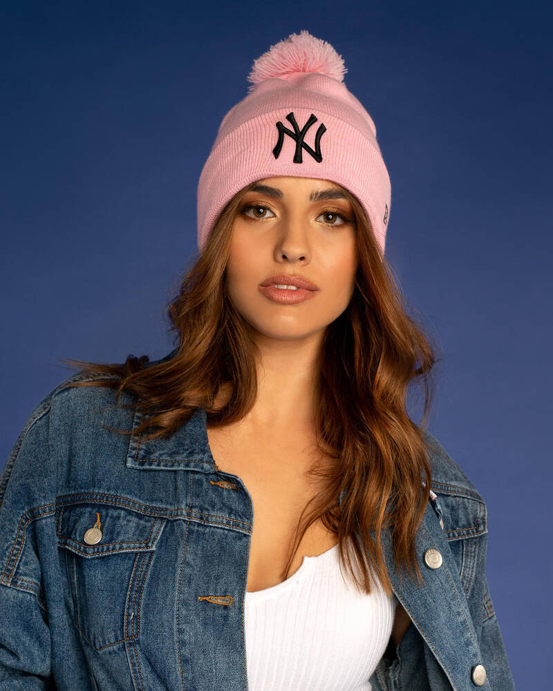 New Era Ny Yankees Pom Pom Beanie for Womens