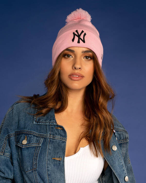 New Era Ny Yankees Pom Pom Beanie for Womens