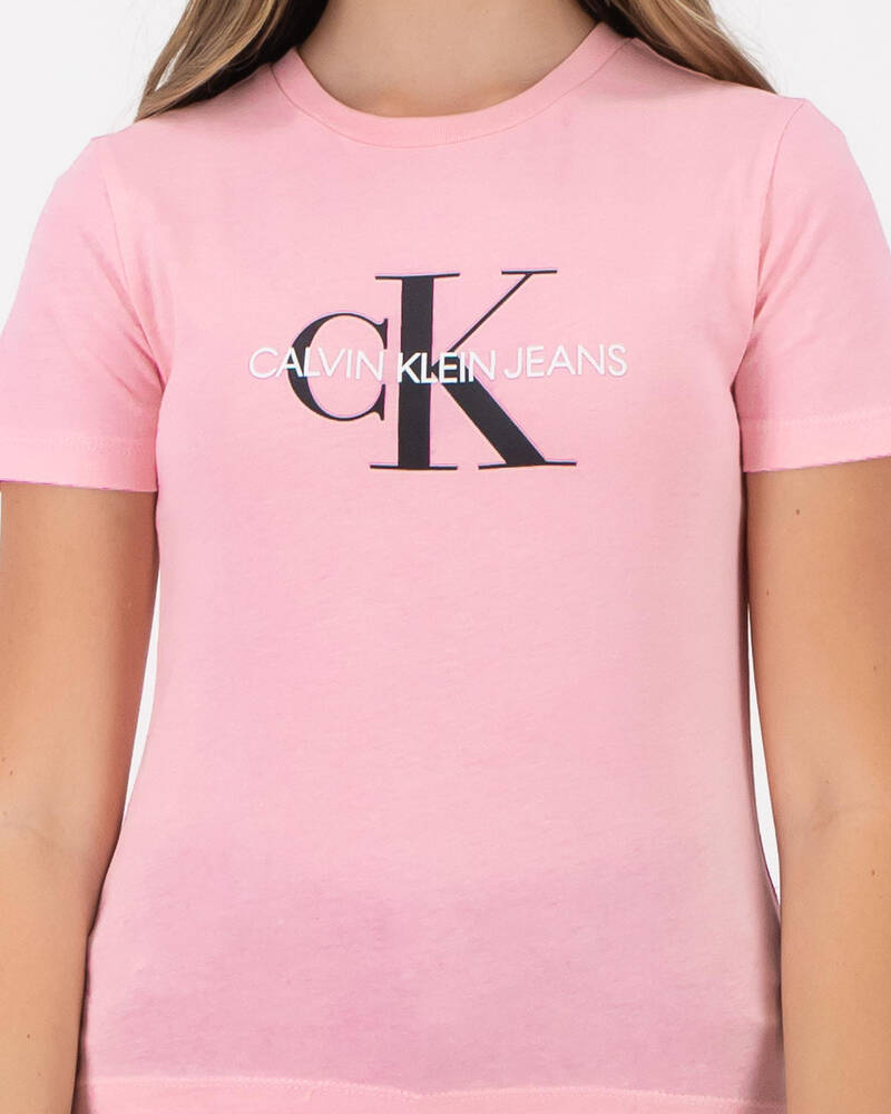 Calvin Klein Girls' Monogram Logo T-Shirt for Womens