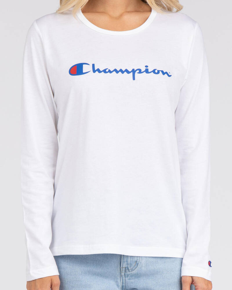 Champion Logo Long Sleeve T-Shirt for Womens