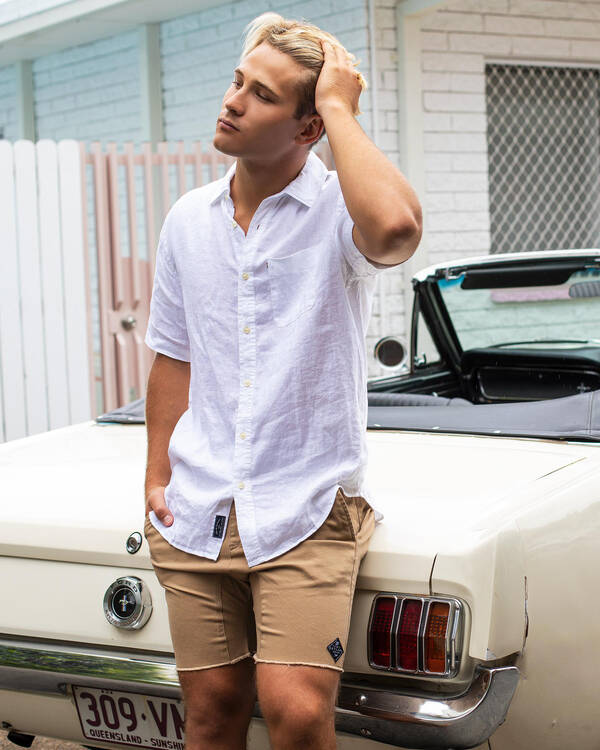 Academy Brand Hampton Linen Short Sleeve Shirt for Mens