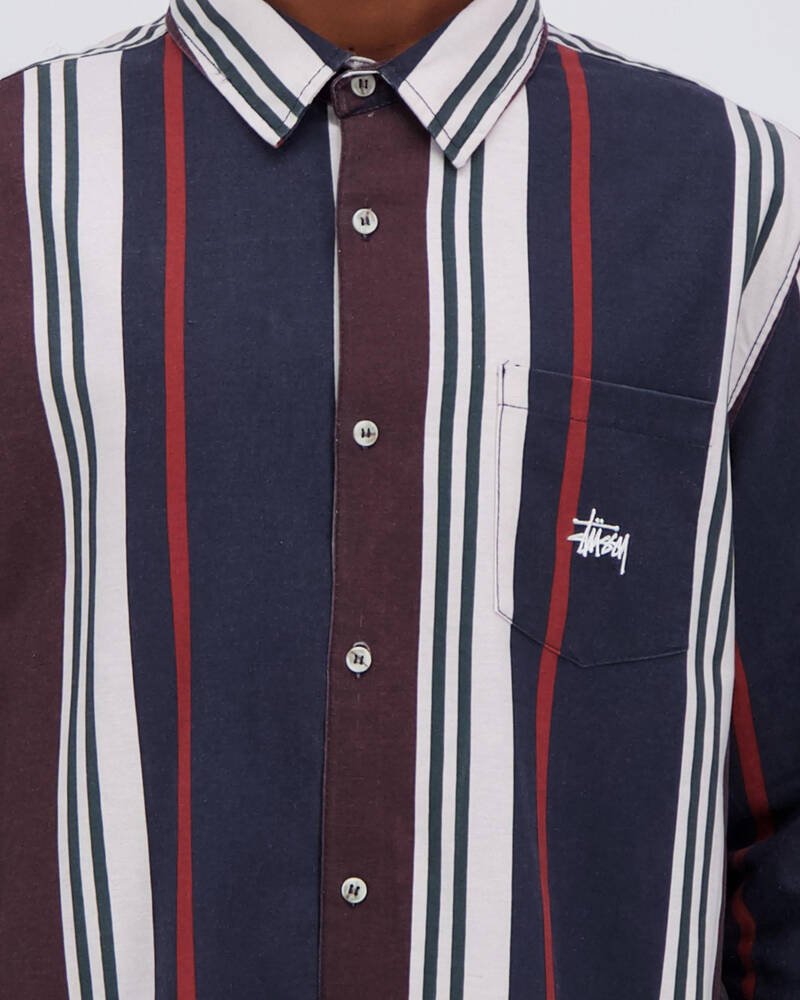 Stussy Direction Vert Stripe Long Sleeve Shirt for Mens