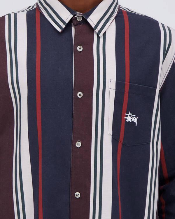Stussy Direction Vert Stripe Long Sleeve Shirt for Mens