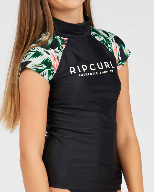 Rip Curl Girls' Island Time Cap Sleeve Rash Vest for Womens