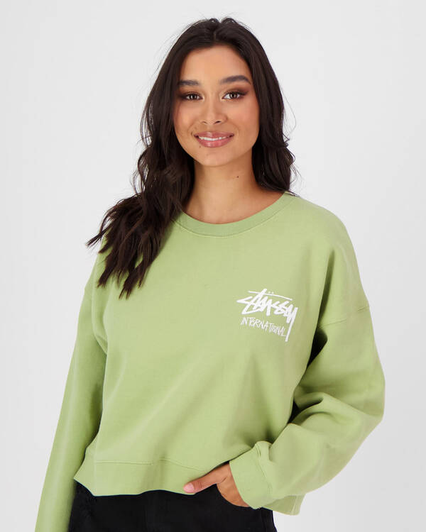 Stussy Stock Crop Crew Sweatshirt for Womens