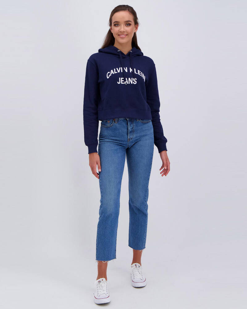 Calvin Klein Jeans Institutional Curved Hoodie for Womens