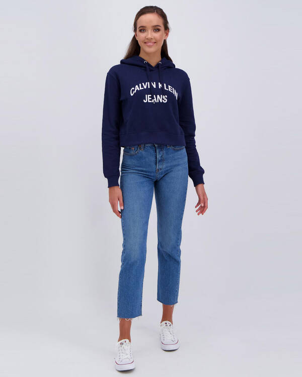 Calvin Klein Jeans Institutional Curved Hoodie for Womens