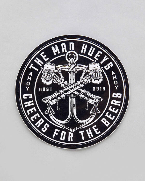 The Mad Hueys Cheers Sticker for Mens