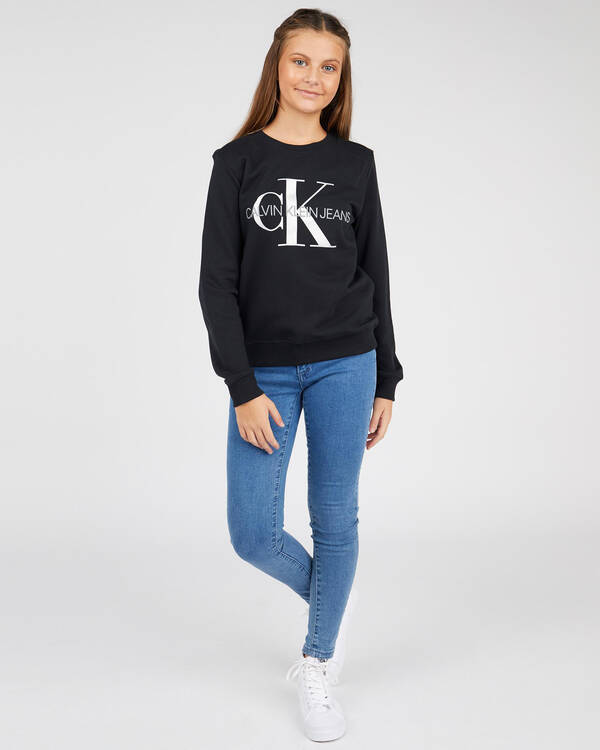 Calvin Klein Girls' Monogram Logo Sweatshirt for Womens